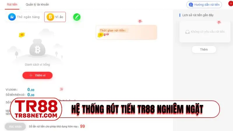 Hệ thống rút tiền TR88 nghiêm ngặt