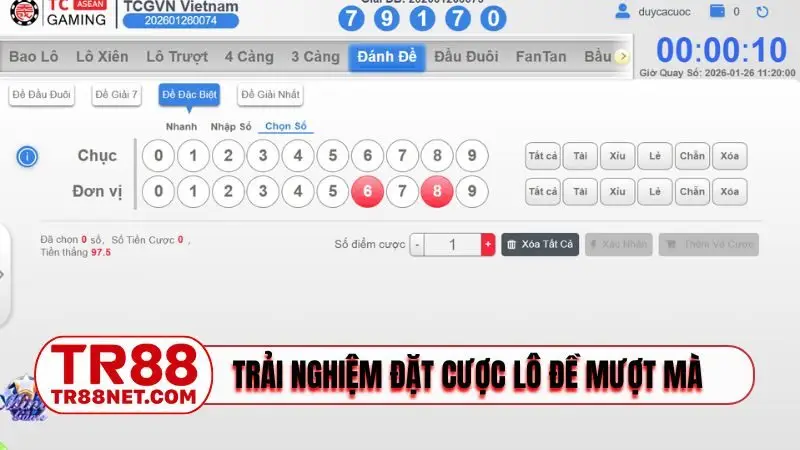 Trải nghiệm đặt cược lô đề mượt mà